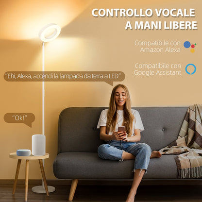 Smart White Lamp Compatible with Alexa & Google Home (Φ25x168 cm)