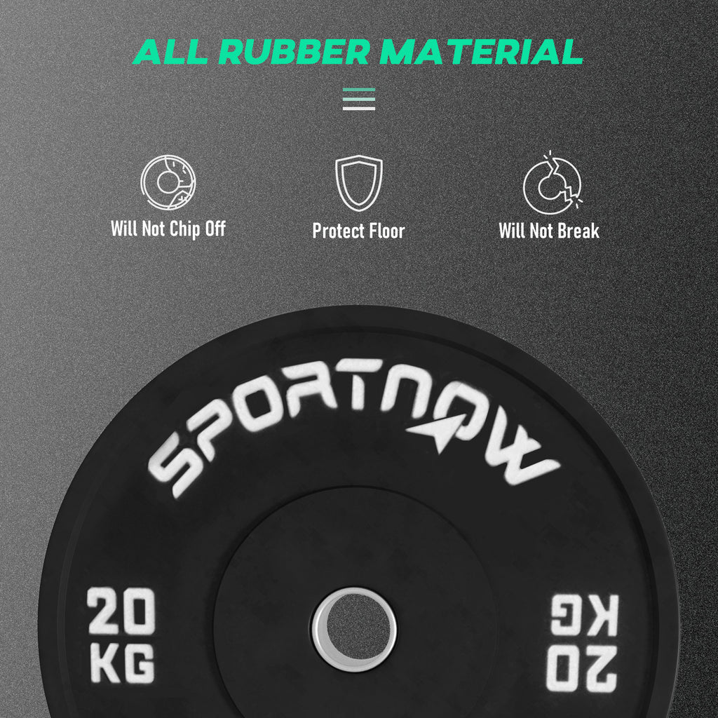 SportNow set of 2 20kg gym discs for barbell and dumbbells with Ã˜5cm, black attack - Borgè