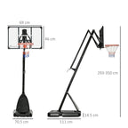 SportNow basketball basketball basketball, adjustable in height and laptop with scoreboard and wheels, 107x70cm, black and red - Borgè