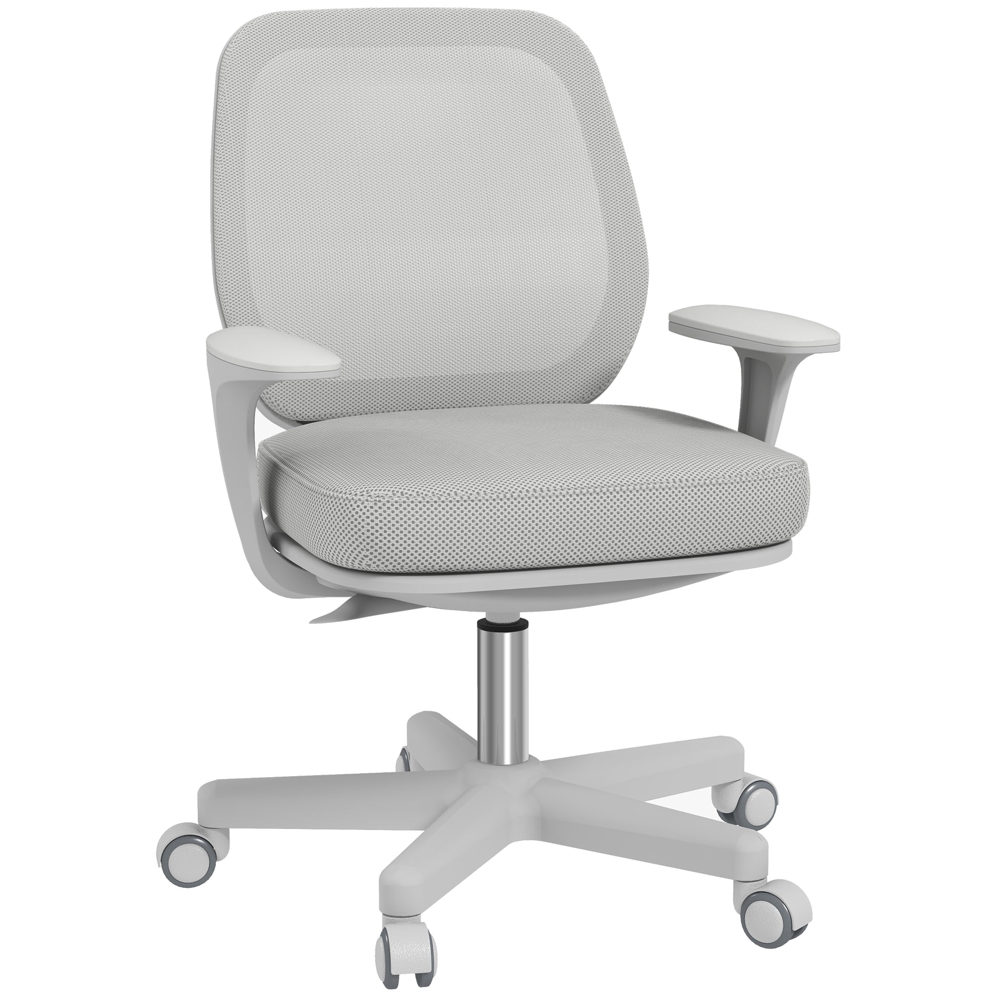 Ergonomic office chair and reclining at adjustable height with 5 wheels, 55x48x82.5-94.5 cm, gray - Borgè