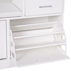 Homcom Scarpascarpe SCUSCARPE MODERN DESIGN 12 PAIA OF SHIP SHIPS WITH ENTRANCE IN ENTRANCE IN SLACED WOOD WOOD 94.5 x 57 x 30 cm white - Borgè