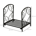 Outsunny portal for internal and exterior metal fireplace with raised base for 50kg of wood, 39.5x31.5x39.5cm - Black - Borgè