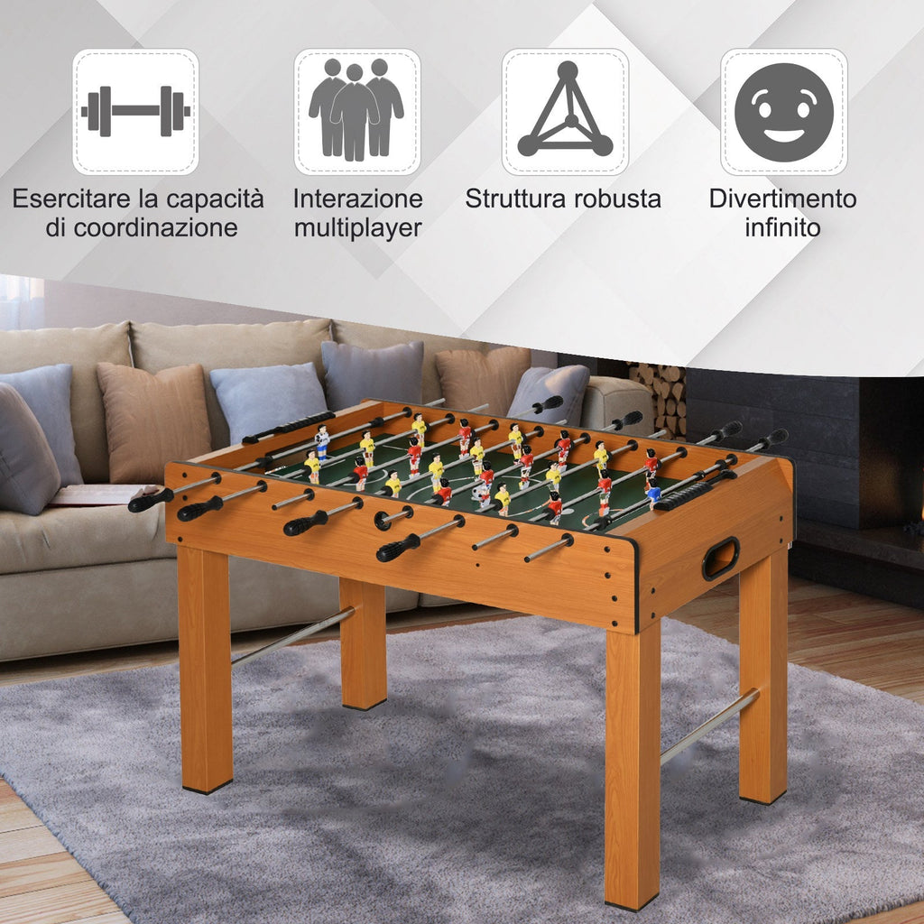 Professional Table Football for Adults and Family in MDF, Billiards Table with 2 Balls, Scoreboard and 22 Players, 122x61x80.7cm - Borge' Group Limited