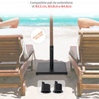 18kg Square Umbrella Base for Ø3/3.5/3.8cm Poles, 45x45x39cm, Black - Borge' Group Limited