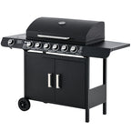Black Gas Barbecue 20kw Burners and Side Stove - Borge' Group Limited