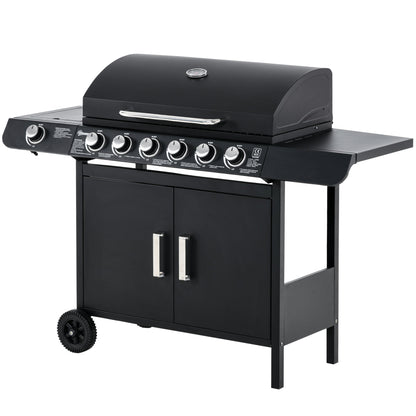 Black Gas Barbecue 20kw Burners and Side Stove - Borgè