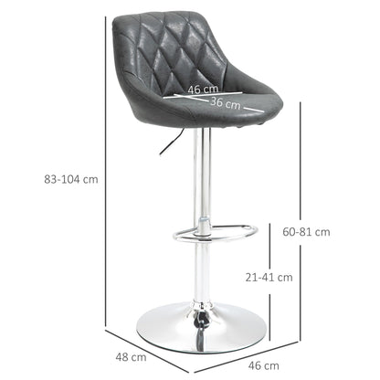 Set 2 swivel design bar stools with adjustable height - black - Borgè