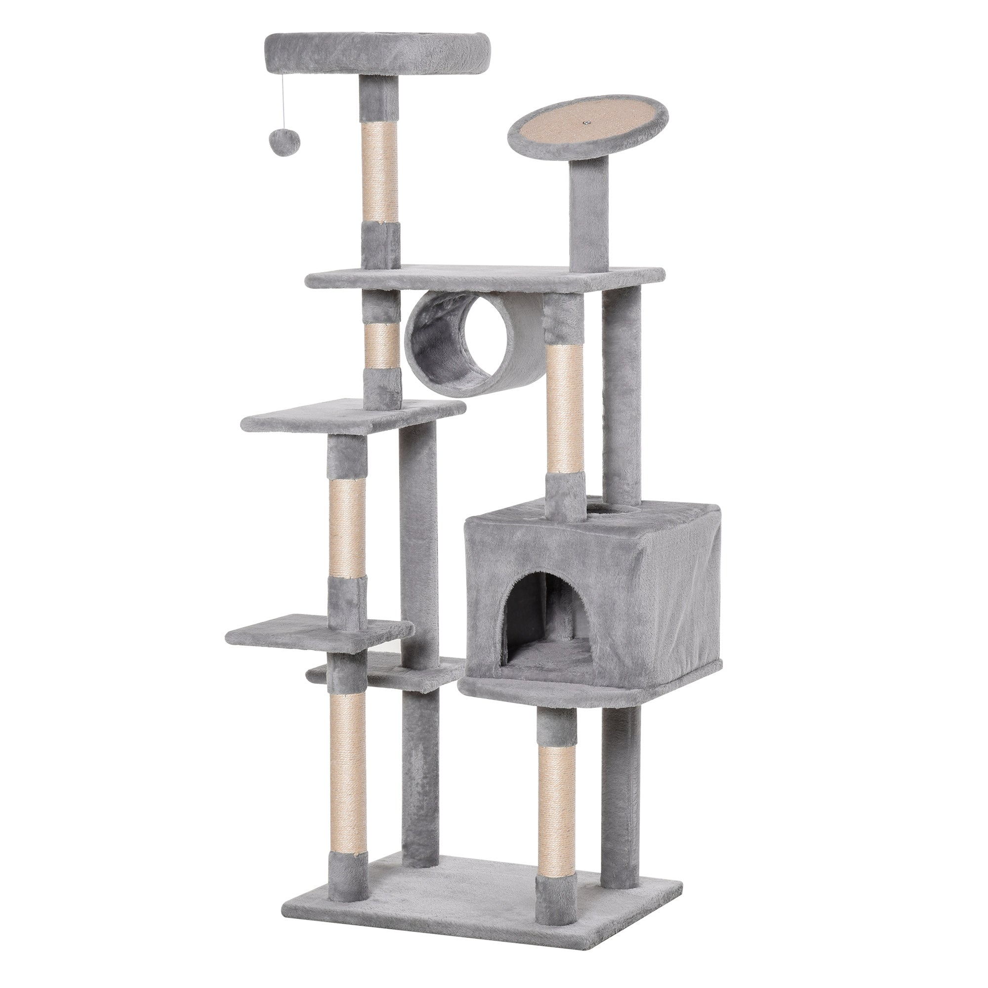 Cat Tree for cats with Scratch Pole 4.5kg Grey - Borge' Group Limited