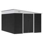 Garden Storage Shed with Sliding Door, Steel, 345x280.5x169-201cm, Black - Borge' Group Limited