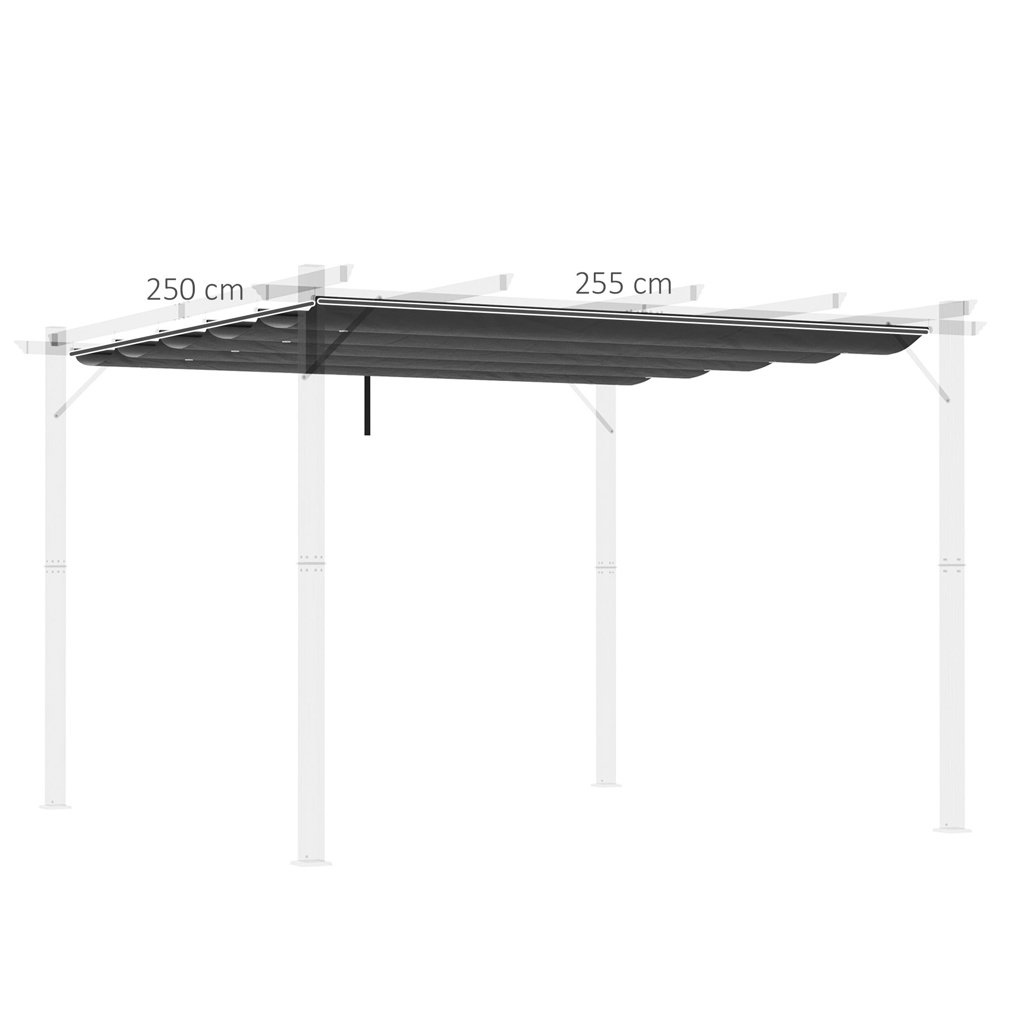 3x3m Garden Gazebo Replacement Canopy with 10 Holes, Polyester Cover, Grey - Borge' Group Limited