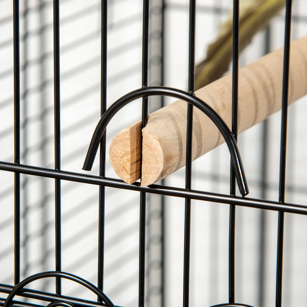 Pawhut cage for birds and canaries, aviary with black metal wheels 51x51x153cm - Borgè