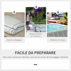 Above Ground Pool in Steel and Reinforced PVC with Filter, 580x310x122cm, Light Grey - Borge' Group Limited