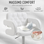 tall bar stool with backrest and swivel adjustable armrests - Borgè