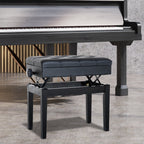Stool Benchetta Bench Piano chair with PORTOGGGEMENT ROAD ADJUSTABLE HEIGHT, 54.5x33x48-58cm, Black - Borgè