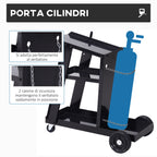 Durhand officed shopping carriage welding system 3 shelves 4 wheels black - Borgè