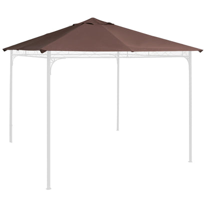 Outsunny spare roof 3x3m, replacement cloth for polyester garden gazebo with ventilation hole, coffee -colored - Borgè