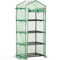 Vertical Plant Greenhouse with 4-Tier Steel and PE Shelf Dark Green, 70x50x160cm - Borge' Group Limited