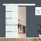 Sliding Glass stripes with aluminum track, 75x210cm - Borgè