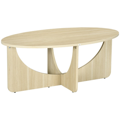 Homcom Table of oval living room in chipboard with a modern style, 110x60x45cm, oak color - Borgè