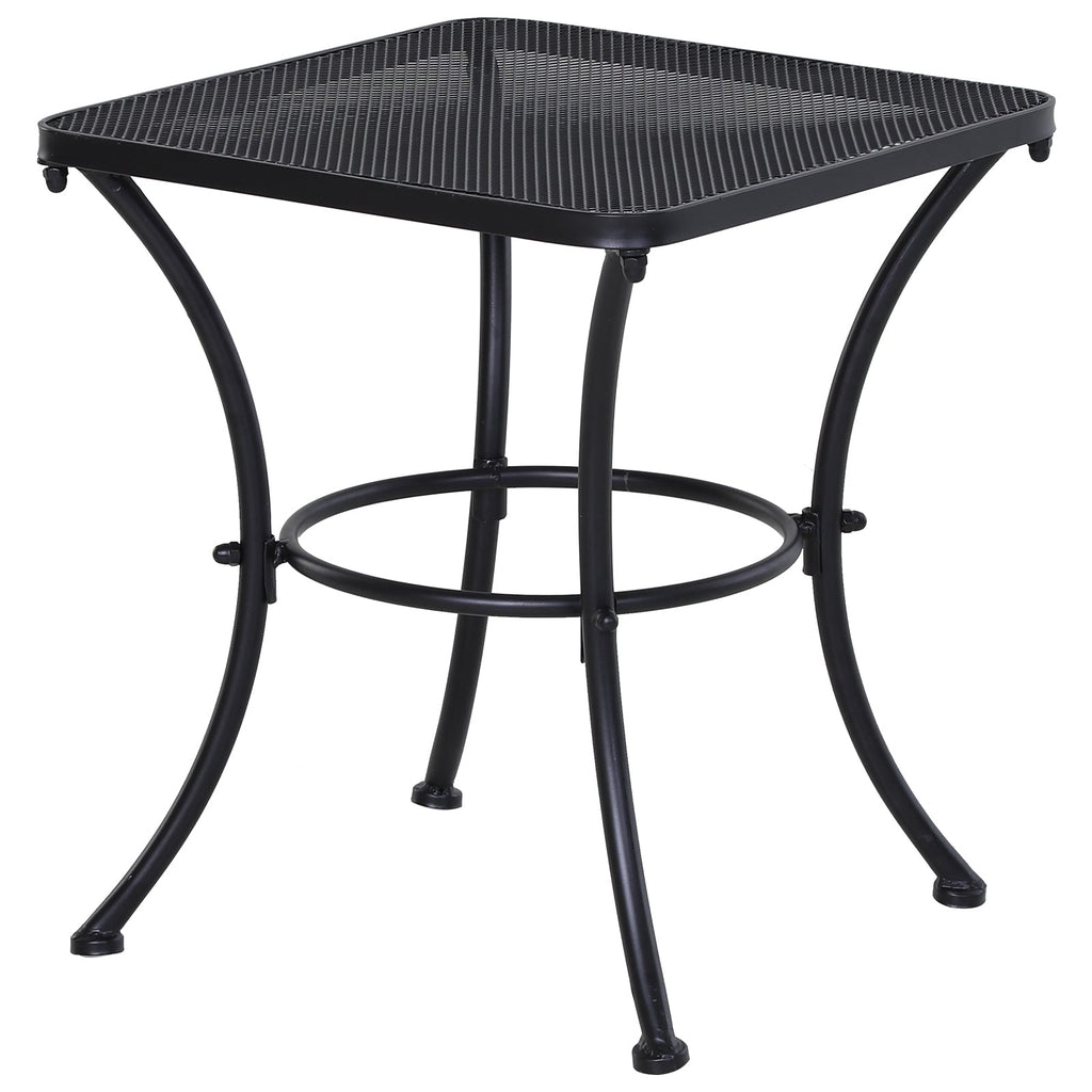 Square Steel Garden Table with Perforated Top, 45x45x50 cm, Black - Borge' Group Limited