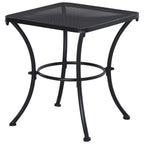 Square Steel Garden Table with Perforated Top, 45x45x50 cm, Black - Borge' Group Limited