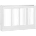 cover -levy with modern and elegant slab for the house, in mdf and steel, 120x18x84cm, white - Borgè