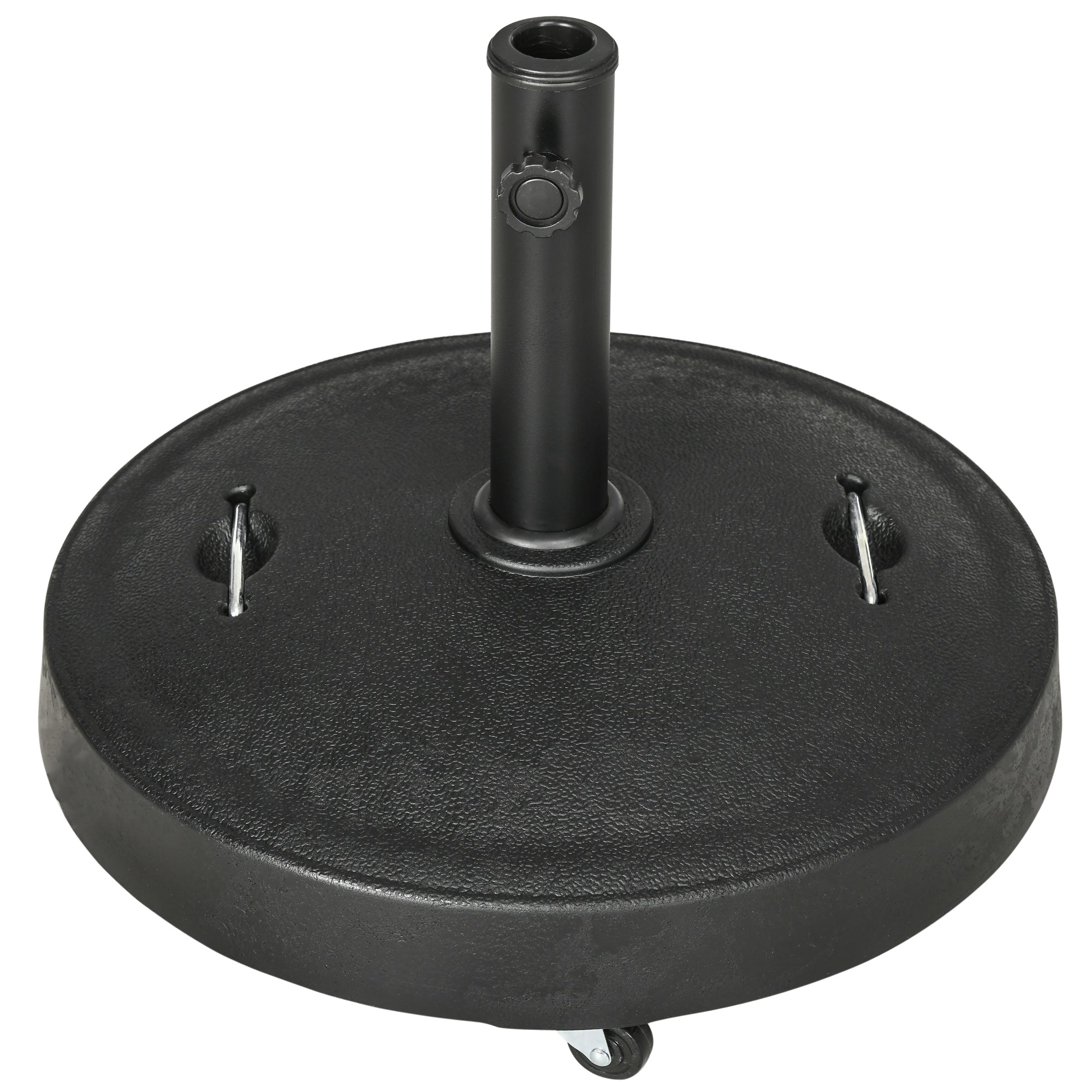 Outsunny base for 23.5kg umbrella with 2 crank and wheels, resin and steel, Ã˜53x41 cm, black - Borgè