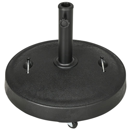 Outsunny base for 23.5kg umbrella with 2 crank and wheels, resin and steel, Ã˜53x41 cm, black - Borgè