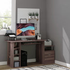 Desk for Chamber and Office with drawer and wooden shelf, 152x60x88cm, brown - Borgè