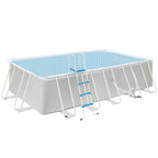 Above Ground Pool in Steel and Reinforced PVC with Filter, 580x310x122cm, Light Grey - Borge' Group Limited