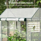 Outsunny Garden greenhouse with pear coverage, 2 separate areas and rolled doors, 100x80x150cm - Borgè