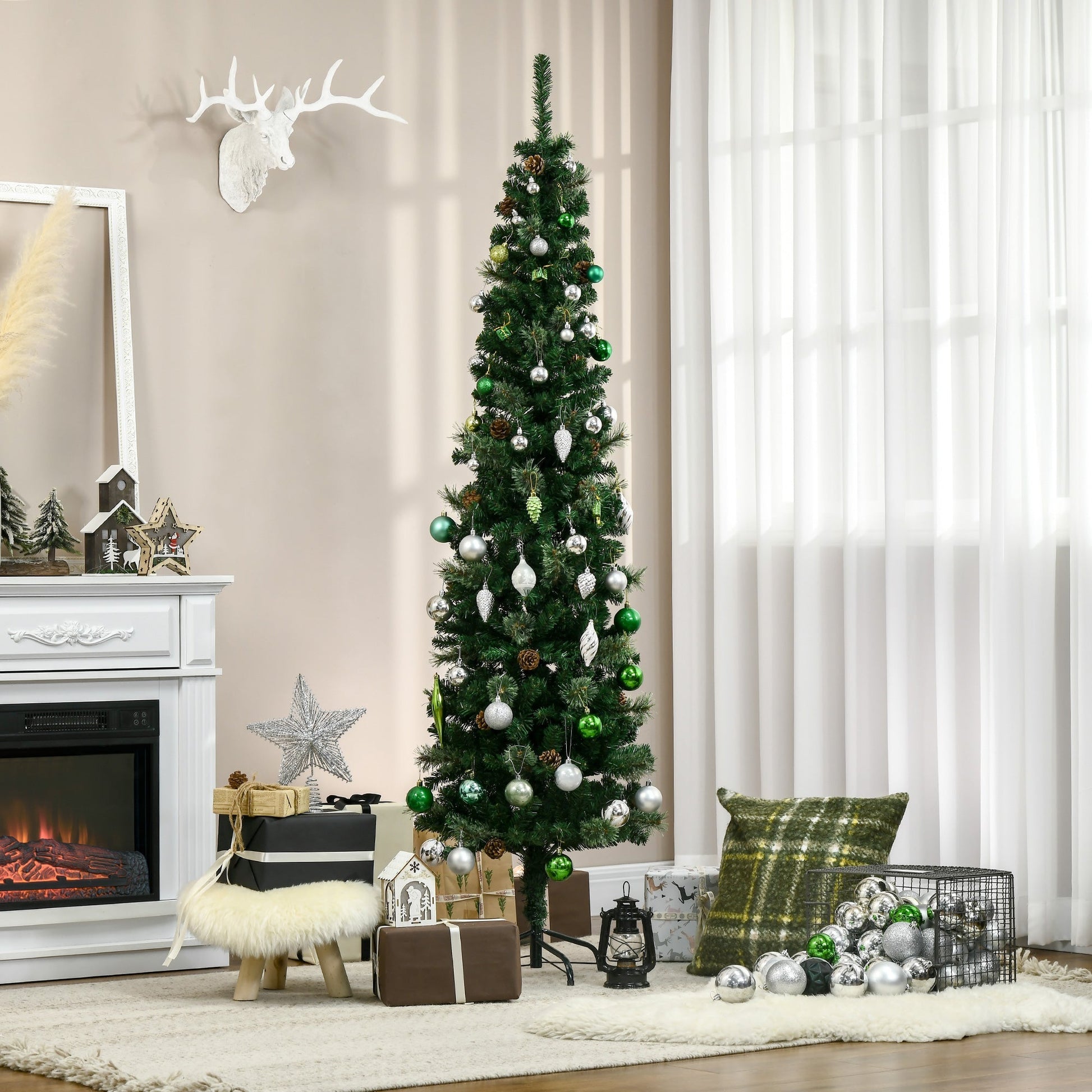 Christmas Tree with decorative Pine Cones | 195cm - Borgè