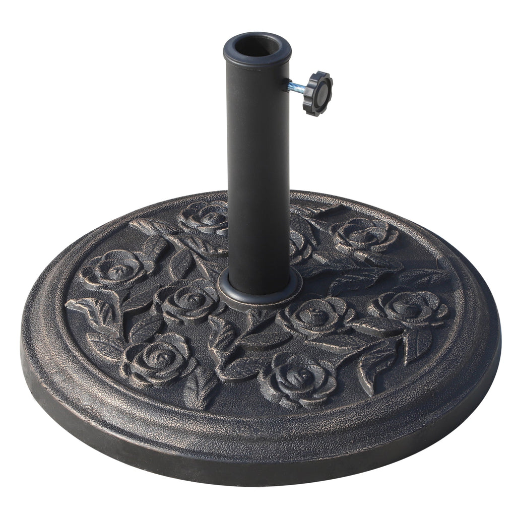 9kg Resin Umbrella Base with Bronze Finish Φ45.5 x 31.5cm Black - Borge' Group Limited