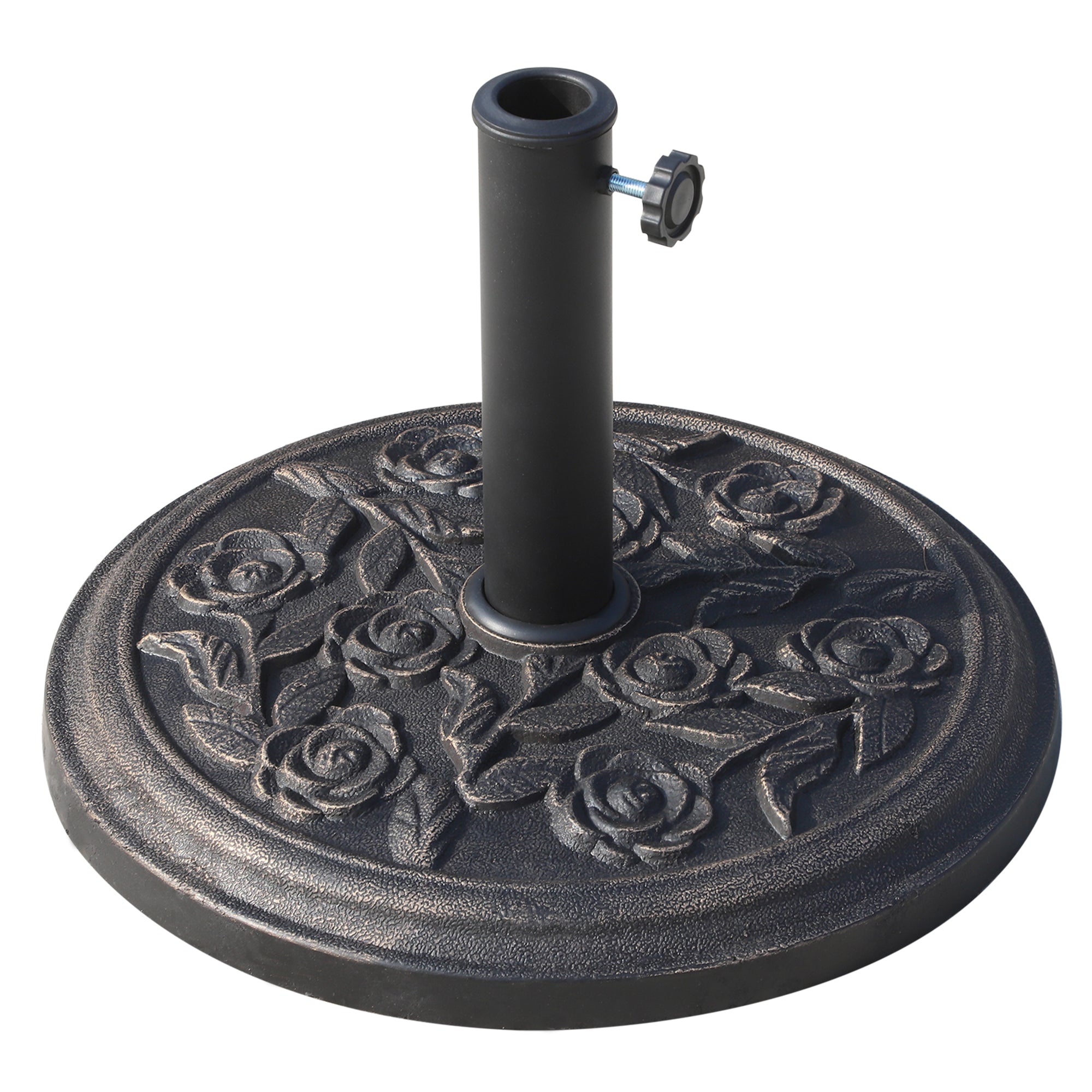 9kg Resin Umbrella Base with Bronze Finish Φ45.5 x 31.5cm Black - Borge' Group Limited