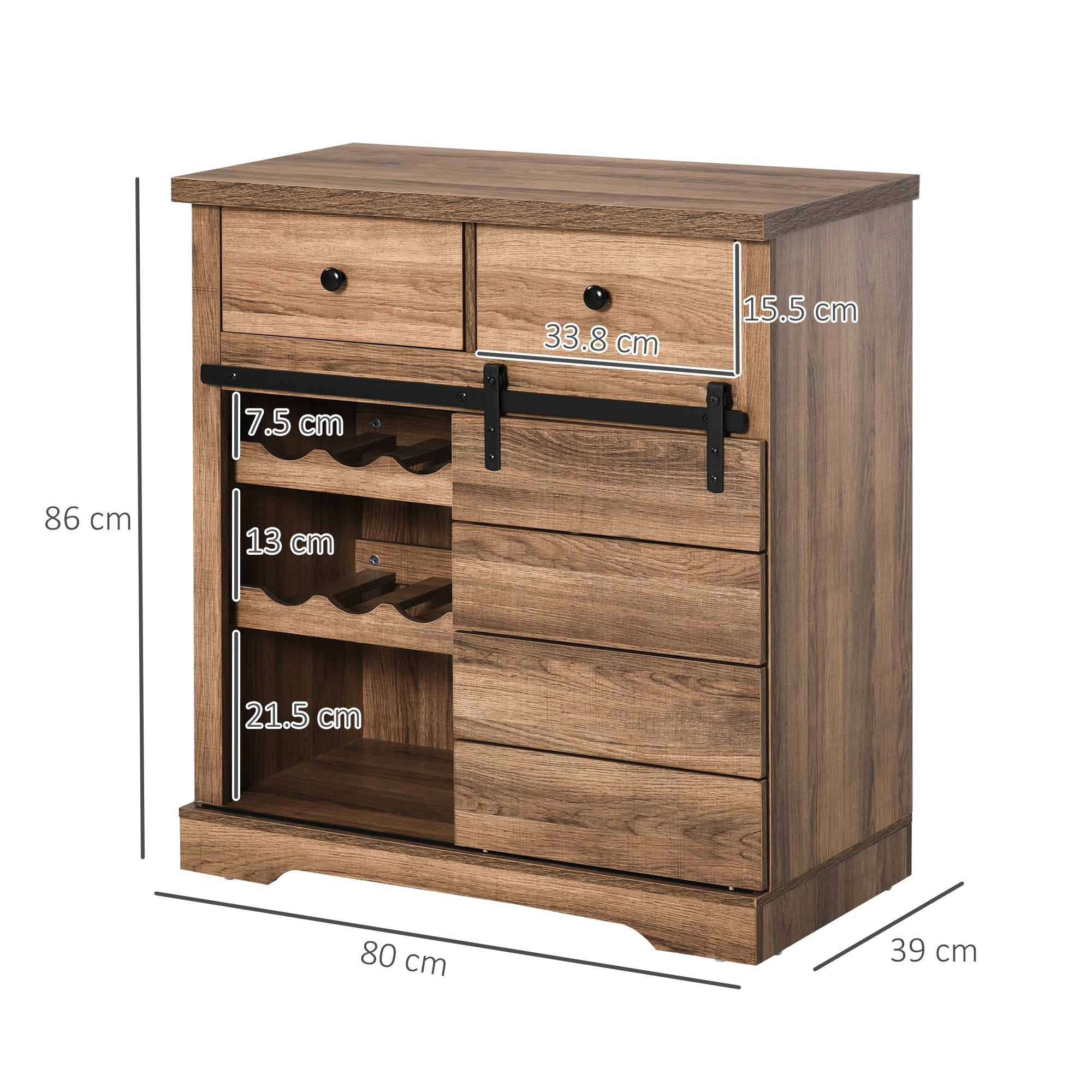 Homcom industrial style kitchen belief Vintage pantry - Borgè