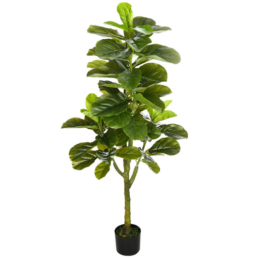 Artificial Fico plant from 150 cm to 75 leaves and 4 branches with Ã˜15x12.5 cm pot, for interiors and outdoors, green