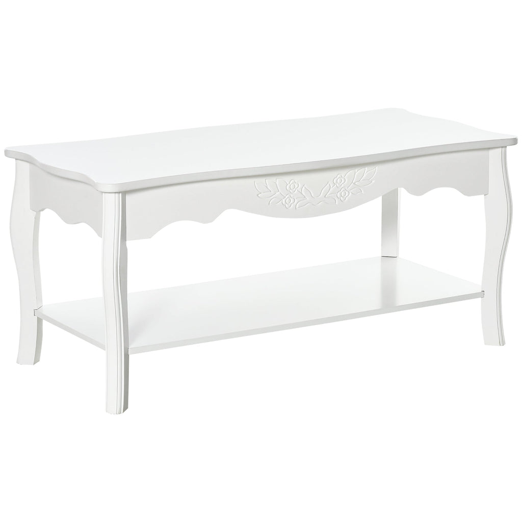 coffee coffee table in wood, white, 94x44x42cm - Borgè