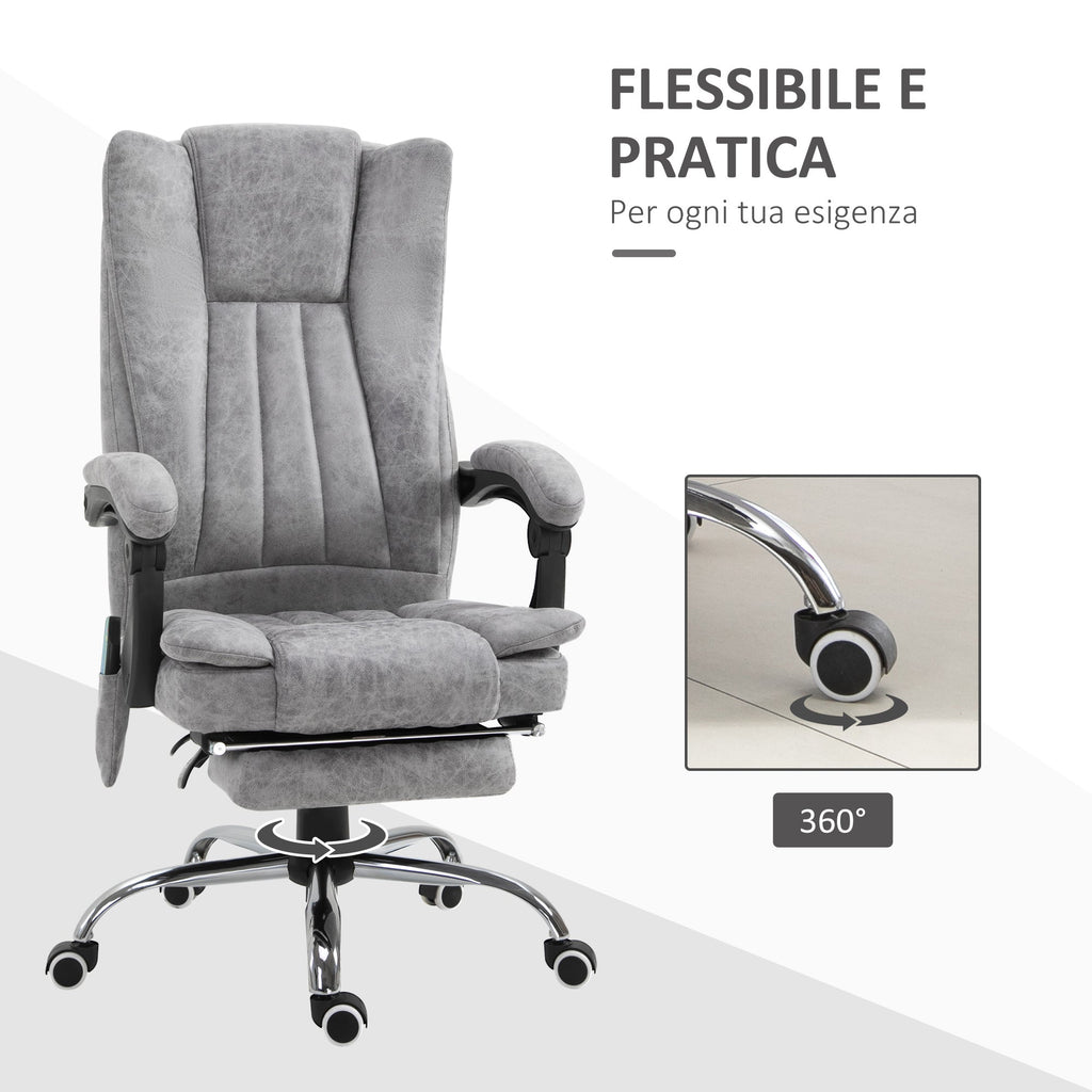 VATER ARMER OFFICE IMADANT MASSANT, HEIGHT AND RECLLUSION adjustable with footrests - Grey - Borgè