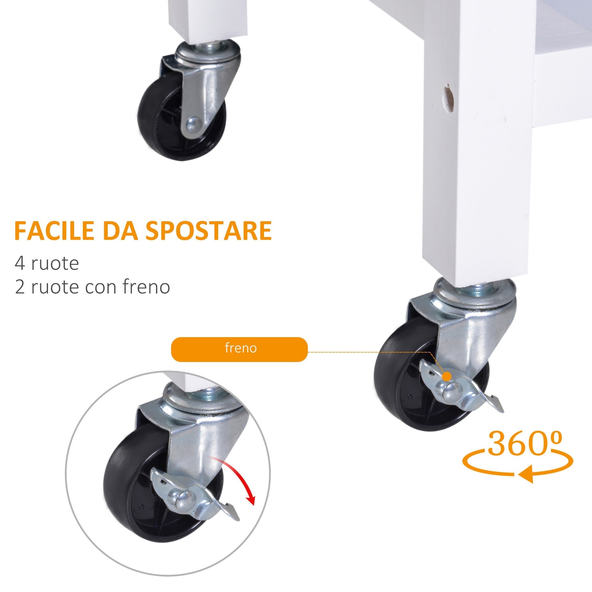 Classic Kitchen Cart With Drawers and Wooden Wooden Spaces 89x40x84cm - Borgè