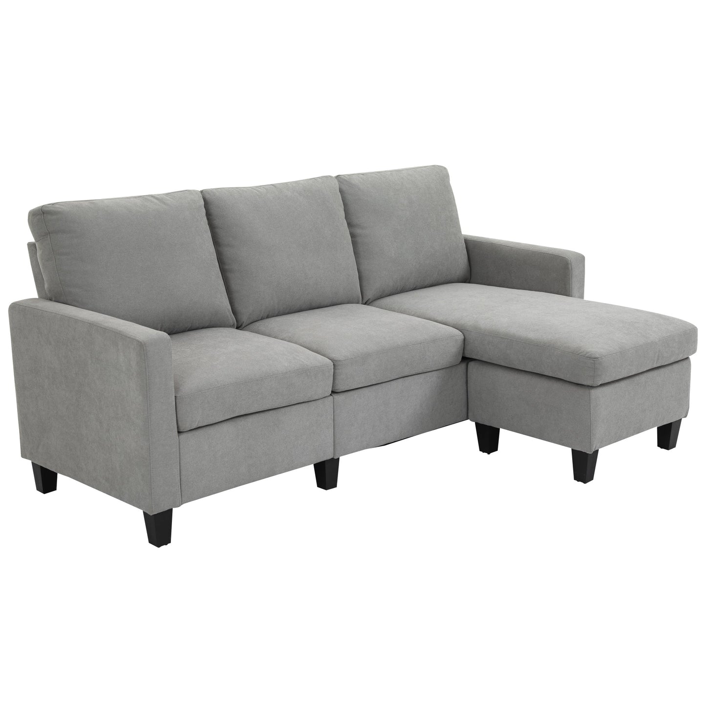 IGOR | Light Grey Fabric 3 Seater Corner Sofa with adjustable Lounge - Borgè