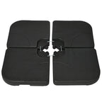 Outsunny base for umbrella 4 set 4 pieces in HDPE filled with water or sand, 104x104x7.5 cm, black - Borgè