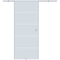 Internal sliding door in chopped and satin glass with B3 binary aluminum for bathroom Kitchen Studio Glass 205x 90x 0.8cm - Borgè