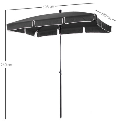 Outsunny rectangular parasol with unbalanced Grey unbalanced pole - Borgè