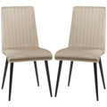 Set 2 Padded Kitchen Chairs with Legs in Steel and Design Space, 43x58x90 cm - Borgè