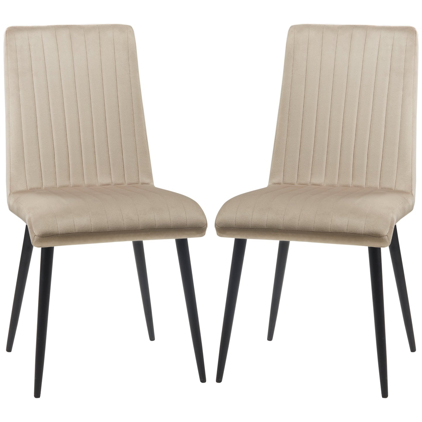 Set 2 Padded Kitchen Chairs with Legs in Steel and Design Space, 43x58x90 cm - Borgè