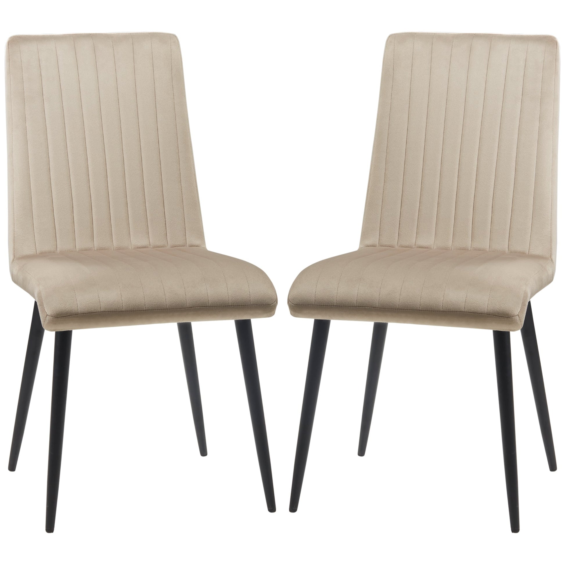 Set 2 Padded Kitchen Chairs with Legs in Steel and Design Space, 43x58x90 cm - Borgè