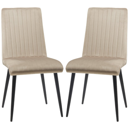 Set 2 Padded Kitchen Chairs with Legs in Steel and Design Space, 43x58x90 cm - Borgè