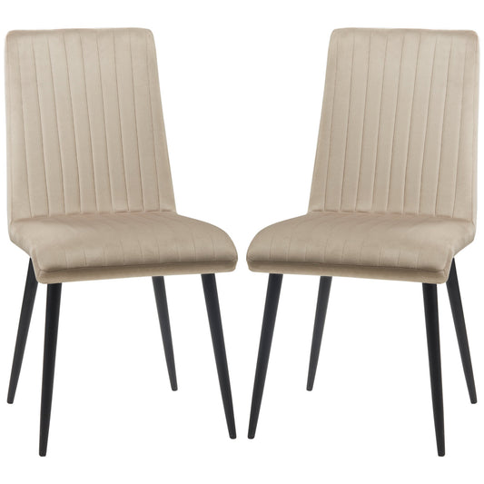 Set 2 Padded Kitchen Chairs with Legs in Steel and Design Space, 43x58x90 cm