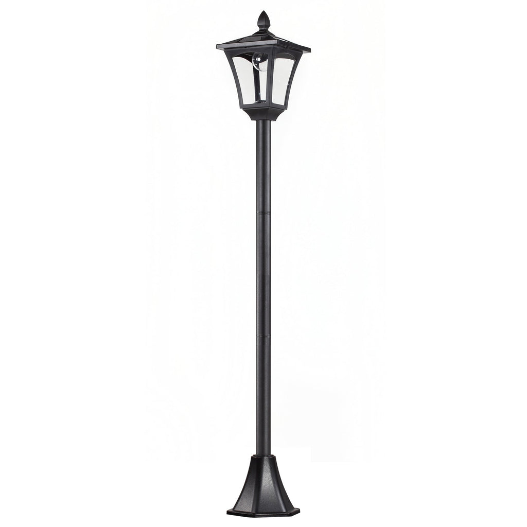 Solar Powered LED Outdoor Street Lamp Garden Light Waterproof IP44 Floor Lamp 18×18×160cm Black - Borge' Group Limited