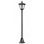 Solar Powered LED Outdoor Street Lamp Garden Light Waterproof IP44 Floor Lamp 18×18×160cm Black - Borge' Group Limited